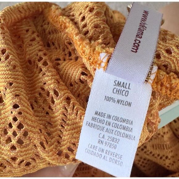 NWT Luli Fama Obsession Scalloped Romper Yellow Cuban Sunset Small Coverup - Picture 7 of 11